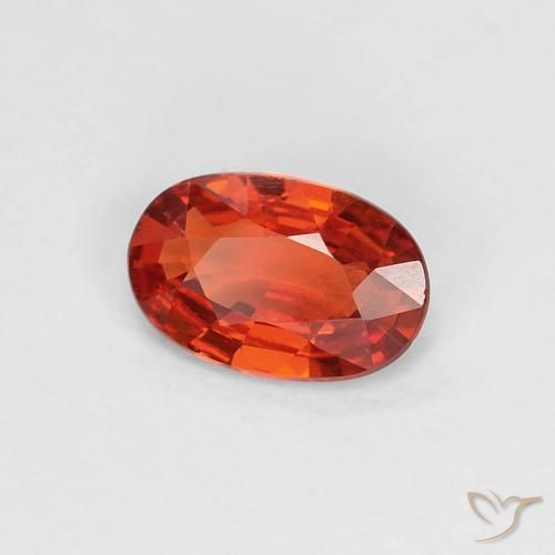 Safira vermelho médio Natural 0.47ct, oval, VVS