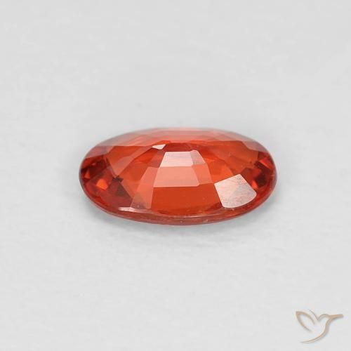 Safira vermelho médio Natural 0.47ct, oval, VVS