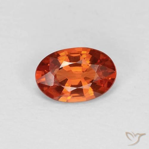 Safira Laranja Vermelho Natural 0.49ct, oval, VVS