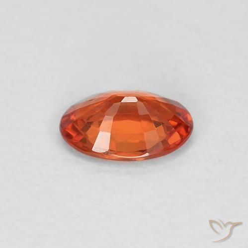 Safira Laranja Vermelho Natural 0.49ct, oval, VVS