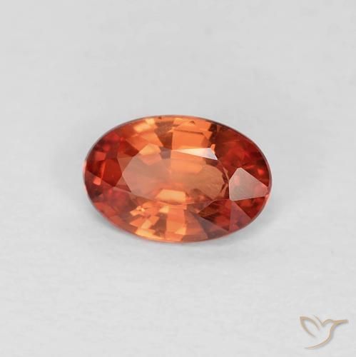 0.46ct Natural Laranja Vermelho Safira, oval, VVS