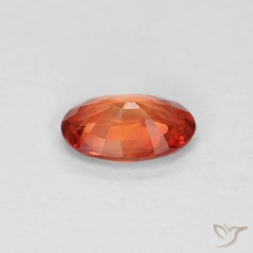 Safira Laranja Vermelho Natural 0.46ct, oval, VVS