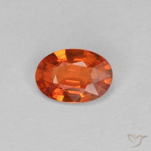 0.40ct Natural laranja avermelhado Safira, oval, VVS