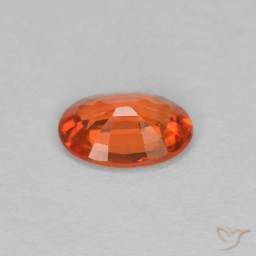 Safira laranja avermelhado Natural 0.40ct, oval, VVS