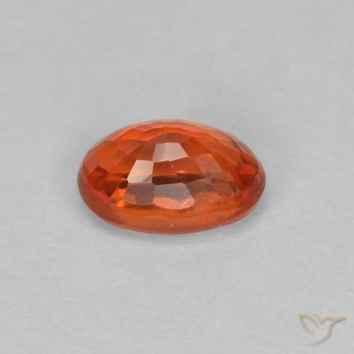 Safira laranja avermelhado Natural 0.65ct, oval, VVS