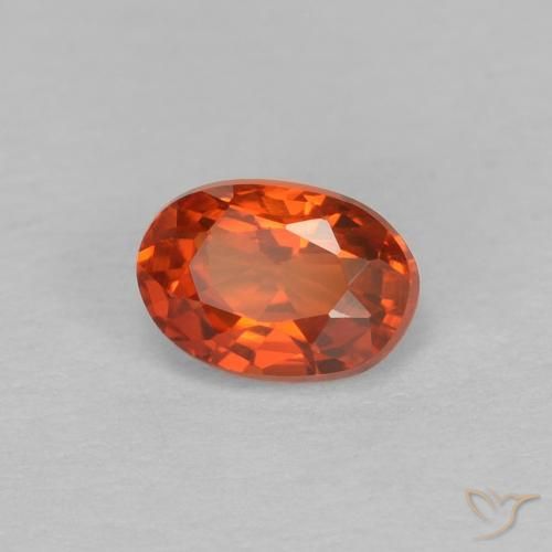 Safira laranja avermelhado Natural 0.67ct, oval, VVS
