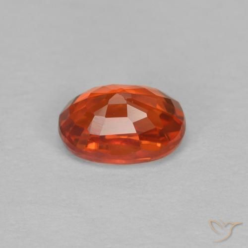 Safira laranja avermelhado Natural 0.67ct, oval, VVS