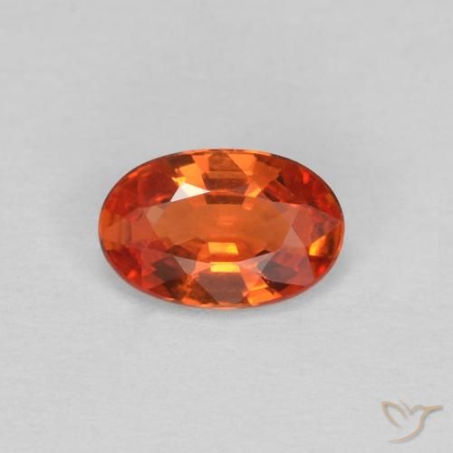 0.45ct Natural laranja avermelhado Safira, oval, VVS