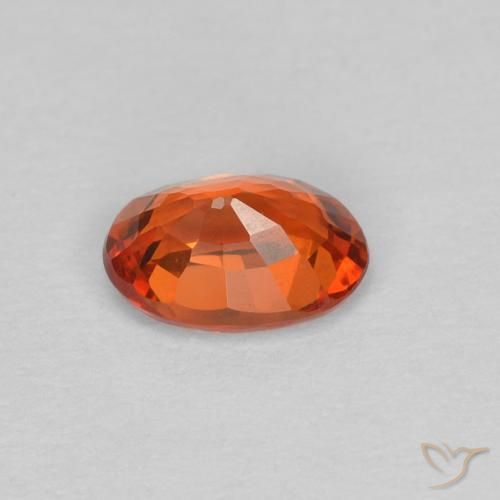 Safira laranja avermelhado Natural 0.59ct, oval, VVS