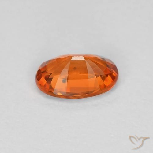 Safira laranja avermelhado Natural 0.60ct, oval, VVS