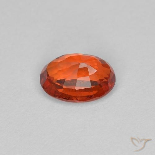 Safira fogo laranja Natural 0.63ct, oval, VS