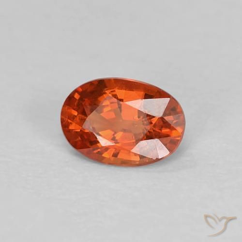 Safira Vermelho Âmbar Profundo Natural 0.47ct, oval, VS