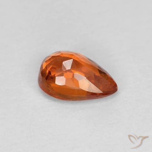 Safira Laranja Médio Natural 0.60ct, Formato de pêra, VVS-VS