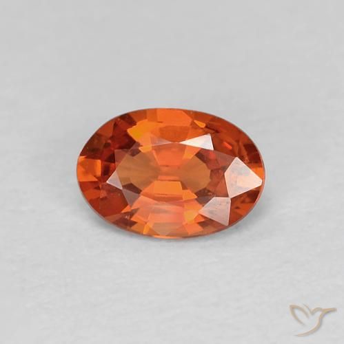 0.53ct Natural fogo laranja Safira, oval, VVS-VS