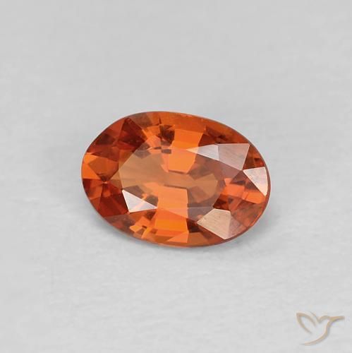 Safira fogo laranja Natural 0.53ct, oval, VVS-VS