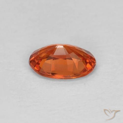 Safira fogo laranja Natural 0.53ct, oval, VVS-VS