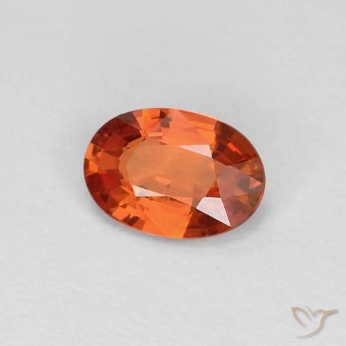 Safira vermelho intenso Natural 0.48ct, oval, VVS-VS