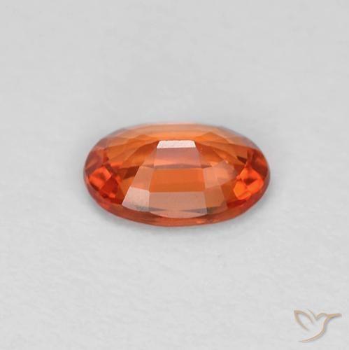 Safira vermelho intenso Natural 0.48ct, oval, VVS-VS