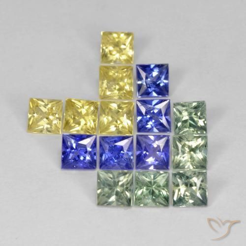 Pedras preciosas de Safira Multicolorido natural de 2.75 ct, Quadrado, VS