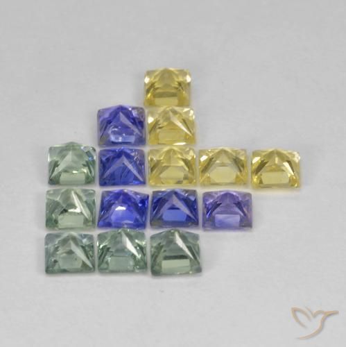 Pedras preciosas de Safira Multicolorido natural de 2.75 ct, Quadrado, VS