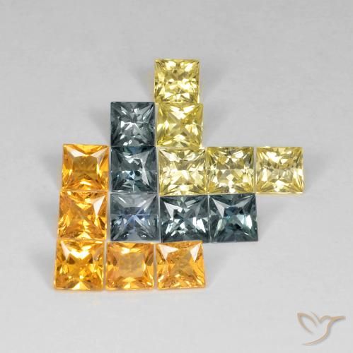 4.52ctw Natural Multicolorido Safira, Quadrado, VS