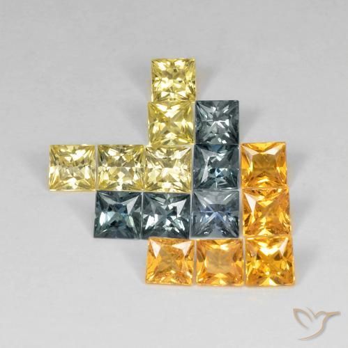 Pedras preciosas de Safira Multicolorido natural de 4.52 ct, Quadrado, VS