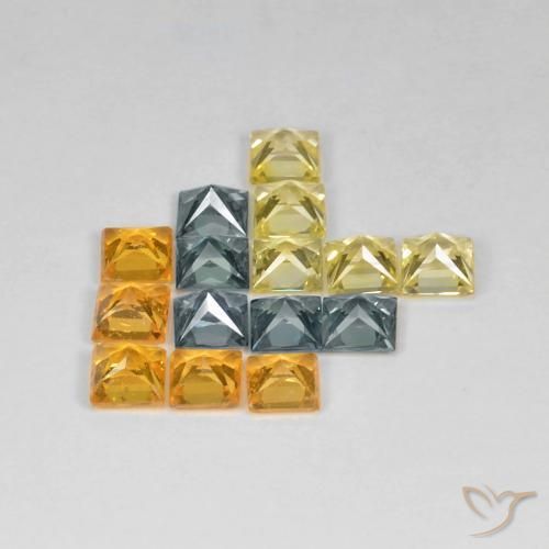 Pedras preciosas de Safira Multicolorido natural de 4.52 ct, Quadrado, VS