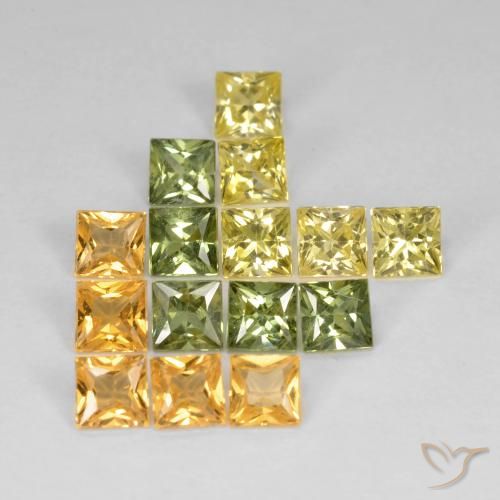 3.65ctw Natural Multicolorido Safira, Quadrado, VS