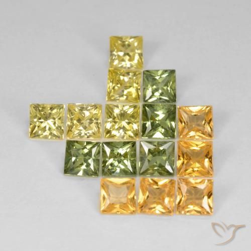 Pedras preciosas de Safira Multicolorido natural de 3.65 ct, Quadrado, VS