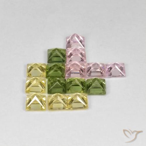 Pedras preciosas de Safira Multicolorido natural de 3.68 ct, Quadrado, VS