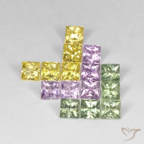 Pedras preciosas de Safira Multicolorido natural de 3.40 ct, Quadrado, VS