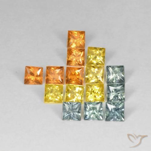 1.99ctw Natural Multicolorido Safira, Quadrado, VS