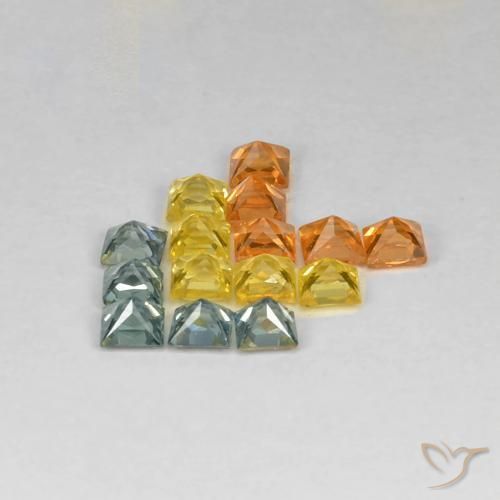 Pedras preciosas de Safira Multicolorido natural de 1.99 ct, Quadrado, VS