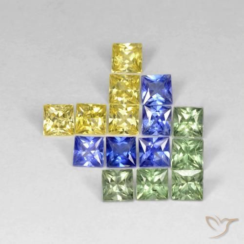 Pedras preciosas de Safira Multicolorido natural de 2.99 ct, Quadrado, VS