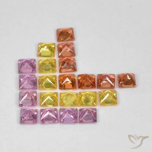 Pedras preciosas de Safira Multicolorido natural de 1.62 ct, Quadrado, VS
