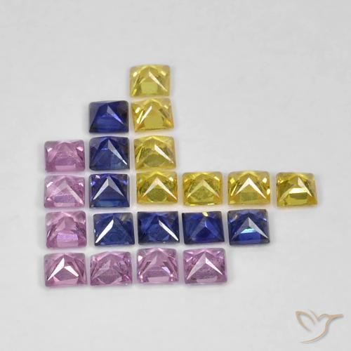 Pedras preciosas de Safira Multicolorido natural de 1.66 ct, Quadrado, VS