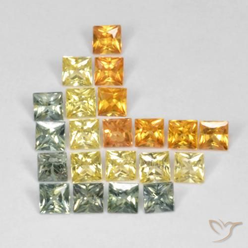 3.07ctw Natural Multicolorido Safira, Quadrado, VS