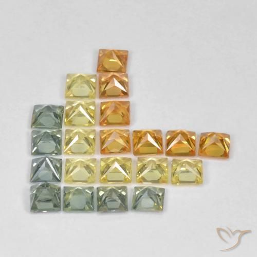 Pedras preciosas de Safira Multicolorido natural de 3.07 ct, Quadrado, VS