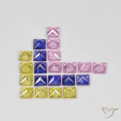 Pedras preciosas de Safira Multicolorido natural de 1.66 ct, Quadrado, VS