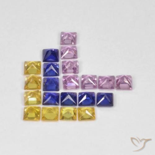 Pedras preciosas de Safira Multicolorido natural de 1.53 ct, Quadrado, VS