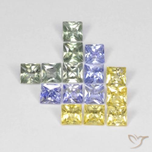 Pedras preciosas de Safira Multicolorido natural de 2.72 ct, Quadrado, VS