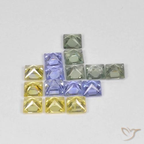 Pedras preciosas de Safira Multicolorido natural de 2.72 ct, Quadrado, VS