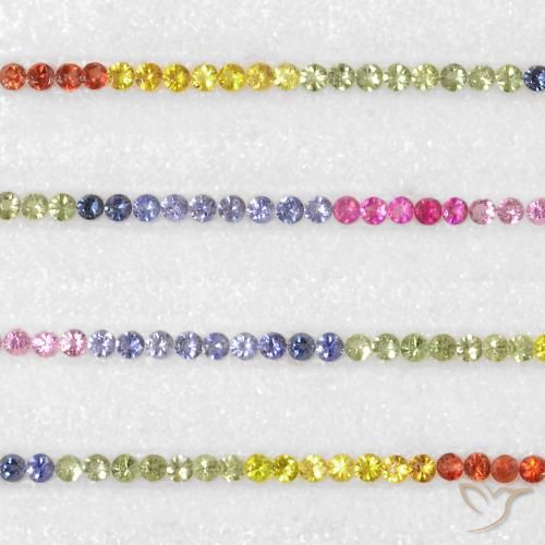 Pedras preciosas de Safira Multicolorido natural de 5.06 ct, Redondo, VS