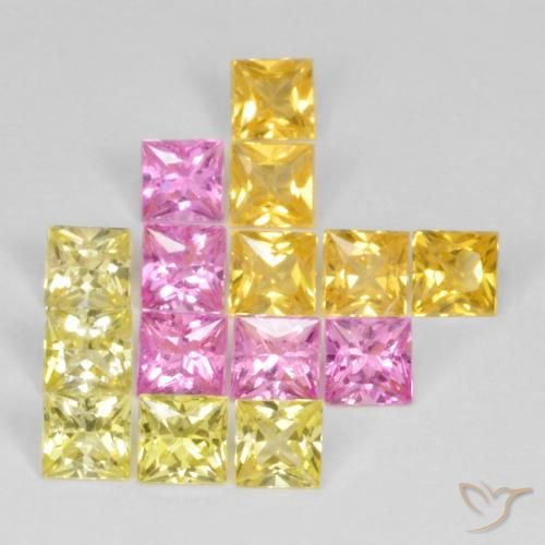Pedras preciosas de Safira Multicolorido natural de 4.09 ct, Quadrado, VS