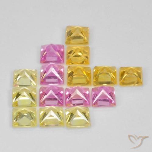 Pedras preciosas de Safira Multicolorido natural de 4.09 ct, Quadrado, VS