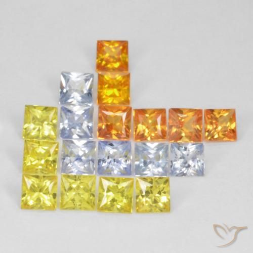 Pedras preciosas de Safira Multicolorido natural de 2.88 ct, Quadrado, VS