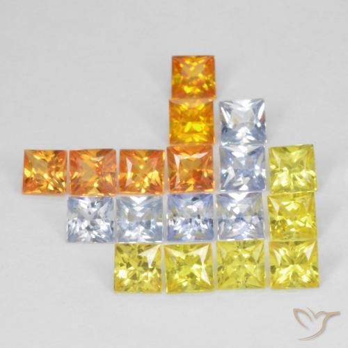 Pedras preciosas de Safira Multicolorido natural de 2.88 ct, Quadrado, VS
