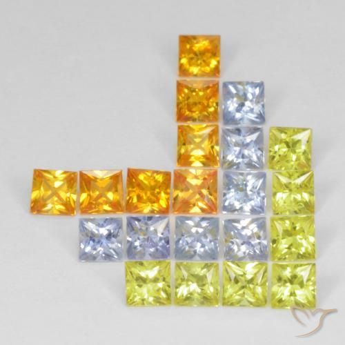 Pedras preciosas de Safira Multicolorido natural de 3.62 ct, Quadrado, VS