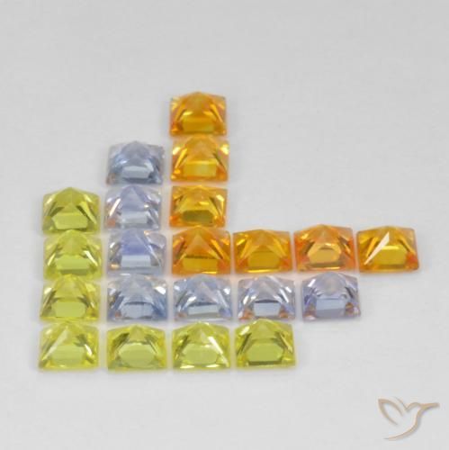 Pedras preciosas de Safira Multicolorido natural de 3.62 ct, Quadrado, VS