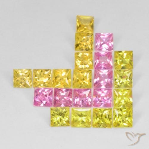 Pedras preciosas de Safira Multicolorido natural de 3.24 ct, Quadrado, VS